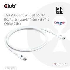 "Club3D USB C Cable - Certified PD240W 8K 240Hz 80Gbps - Ultimate Performance & Reliability"